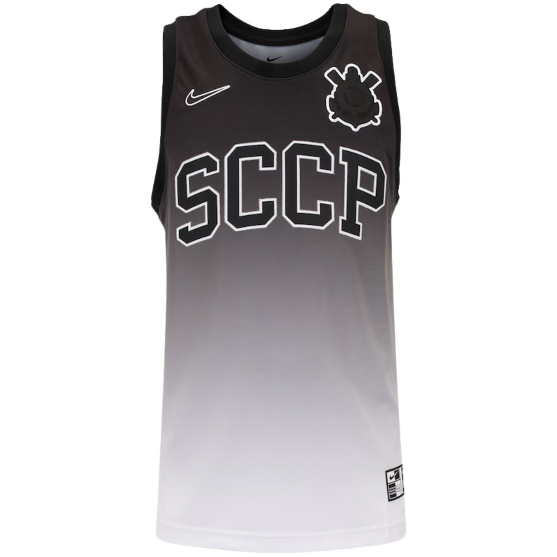 Camiseta sin mangas para aficionados del Corinthians en blanco y negro 25/26 