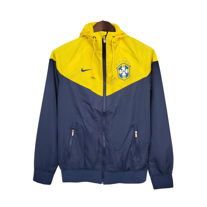 Cortavientos azul/amarillo de Brasil 