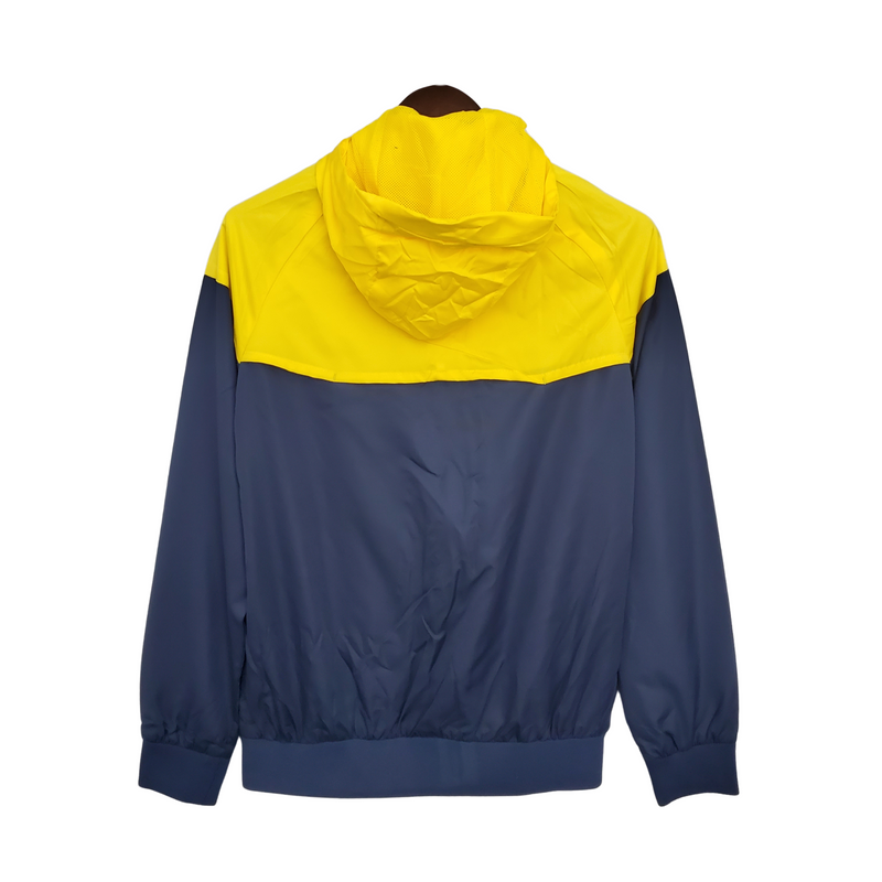 Cortavientos azul/amarillo de Brasil 