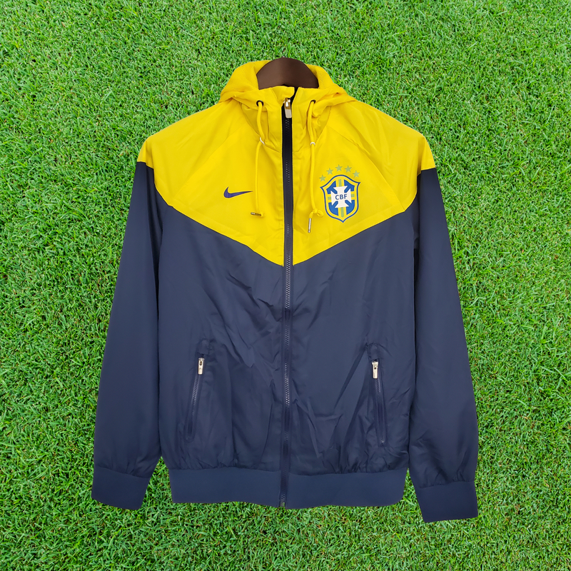Cortavientos azul/amarillo de Brasil 
