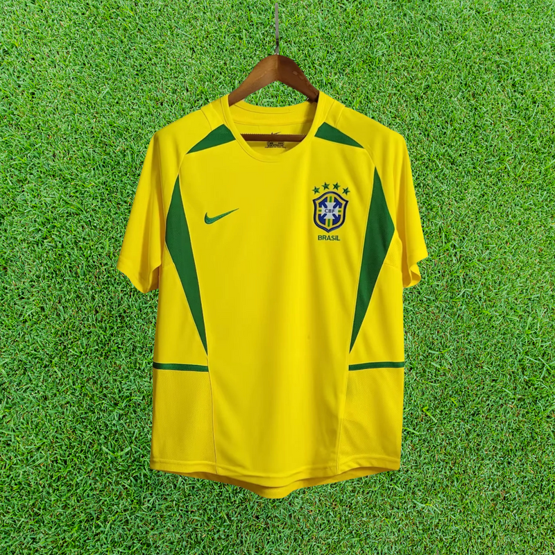 Camiseta retro local de Brasil 2002 