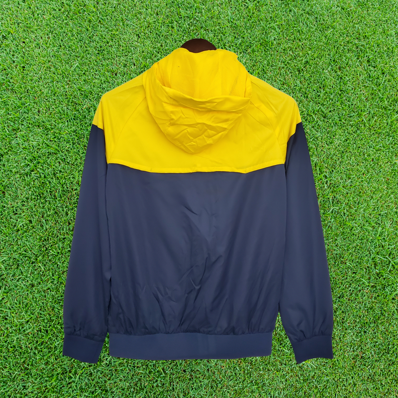Cortavientos azul/amarillo de Brasil 