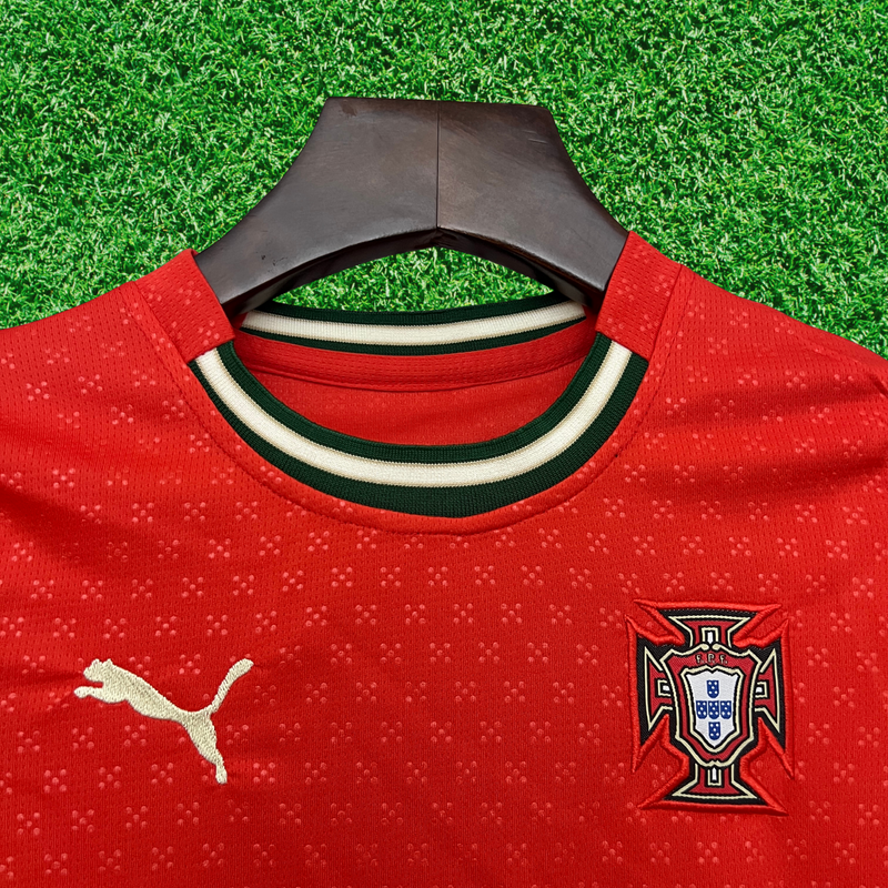 Camiseta de manga larga de Portugal I 2025 para niños 