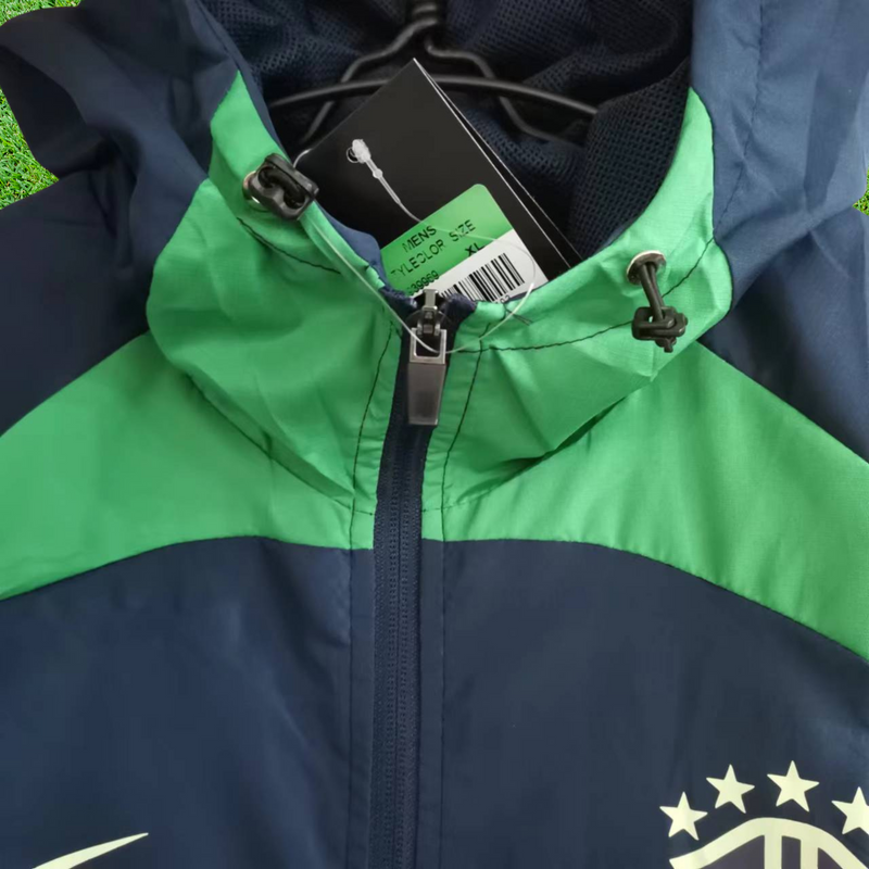 Cortavientos azul/verde de Brasil 